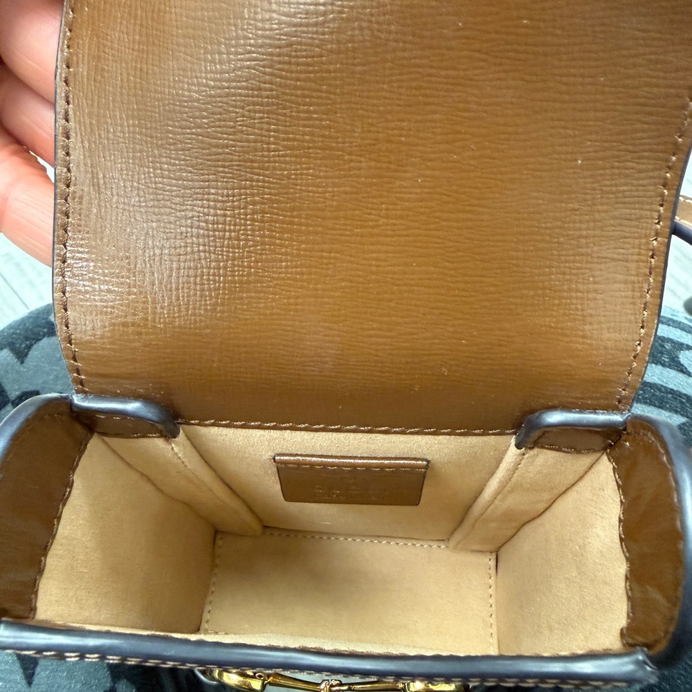 GUCCI 🐎 GG Supreme Canvas Horsebit 1955 Mini Crossbody Bag - Picture 12 of 16